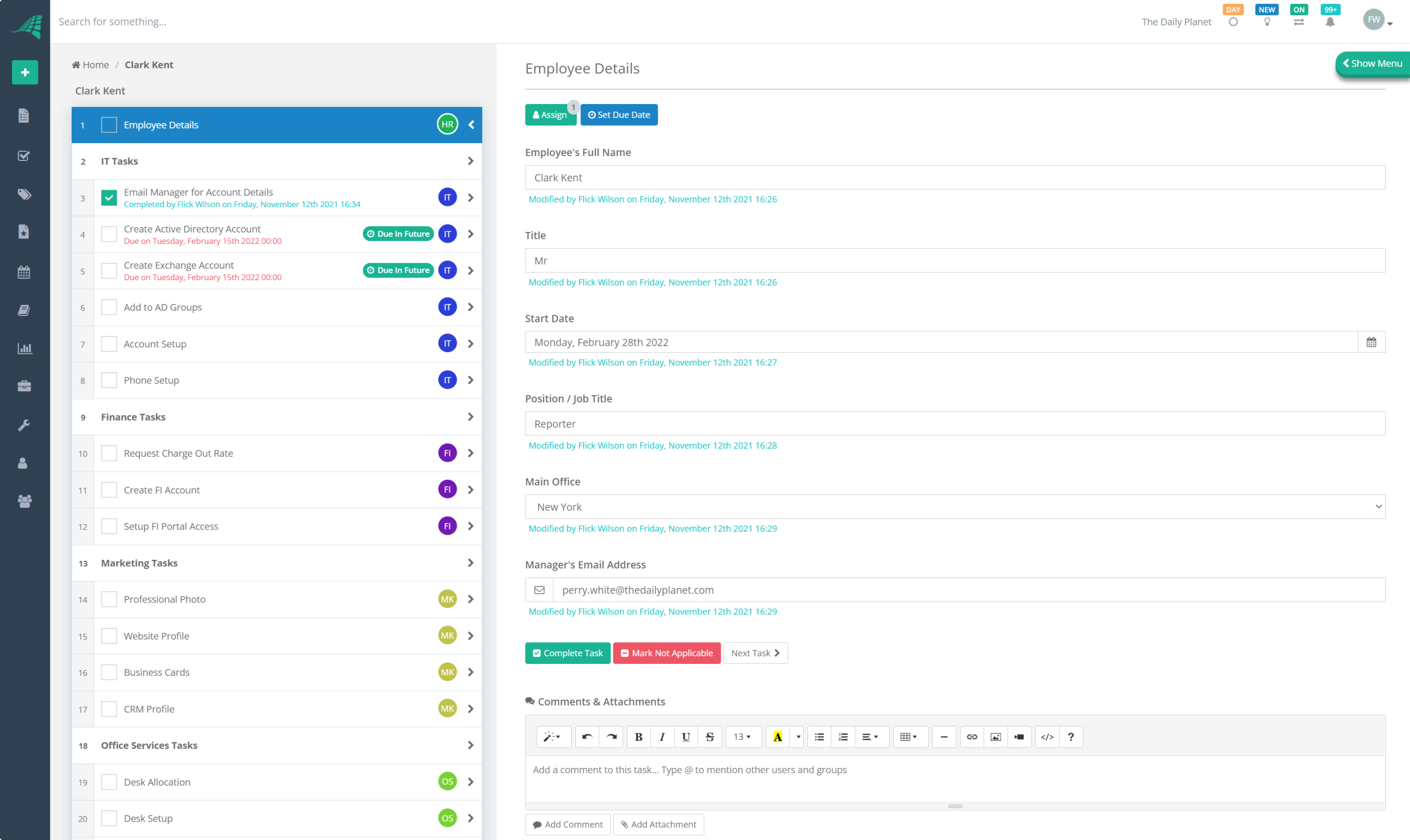 Employee Onboarding Example Checklist